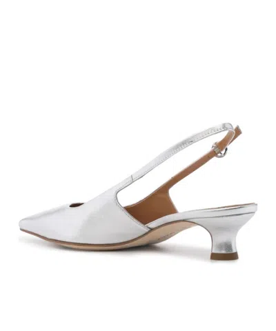 Aeyde Catrina Laminated Nappa Leather Silver In Orange