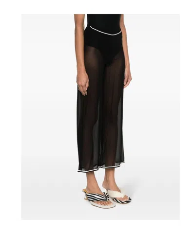 Bode Transparent Casual Pants In Black