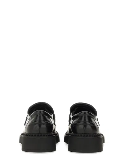 Ash Miracle Leather Studded-trim Loafers In Black