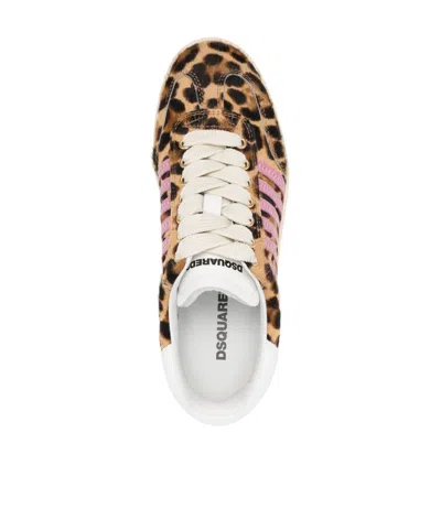 Dsquared2 Leopard-print Sneakers In Brown