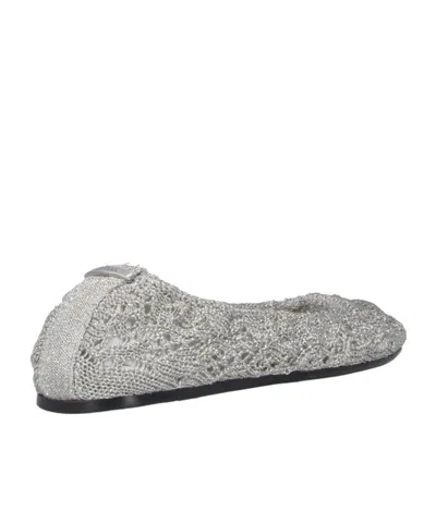 Isabel Marant Crochet Flat Ballerina Shoes Round Toe In Silver