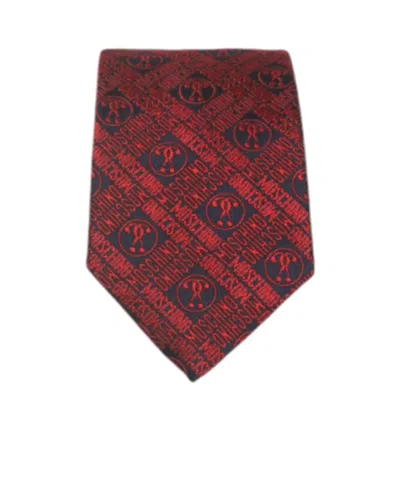 Moschino Patterned Tie In Red