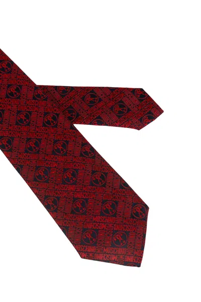 Moschino Patterned Tie In Red