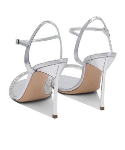 Casadei Embellished Metallic Open Toe Sandals In Animal Print