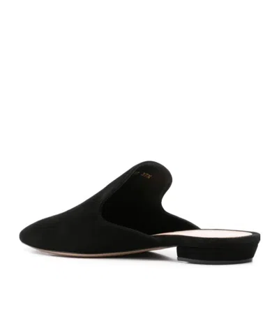 Gianvito Rossi Nubuck Mules In Black