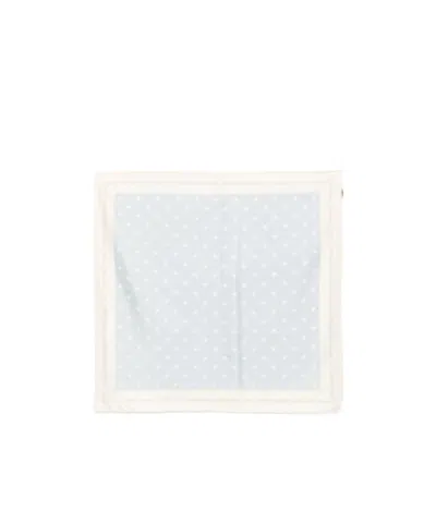 Valentino Chez Polka Dot Printed Silk Scarf In Blue