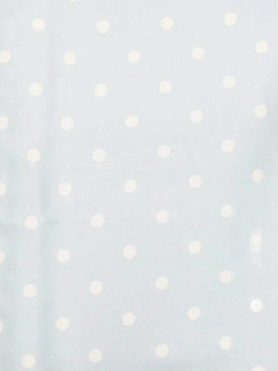 Valentino Chez Polka Dot Printed Silk Scarf In Blue