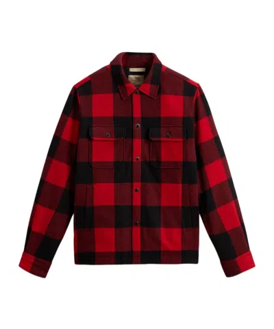 Woolrich Check-pattern Wool-blend Shirt Jacket In Red