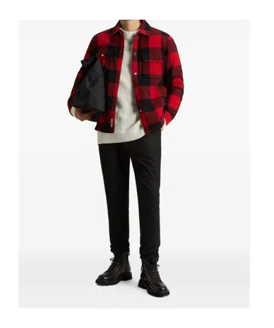 Woolrich Check-pattern Wool-blend Shirt Jacket In Red