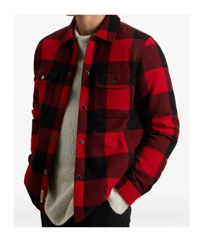 Woolrich Check-pattern Wool-blend Shirt Jacket In Red