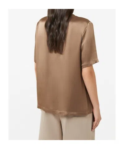 Max Mara Viscose Satin T-shirt In Brown