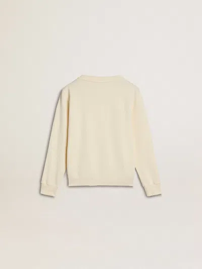 Golden Goose Ivory Cotton Sweatshirt In Brown
