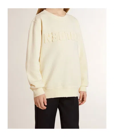 Golden Goose Ivory Cotton Sweatshirt In Brown