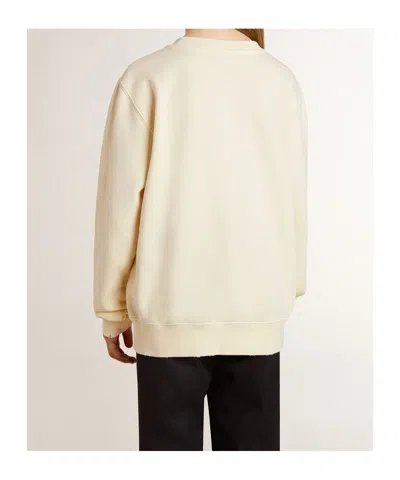 Golden Goose Ivory Cotton Sweatshirt In Brown