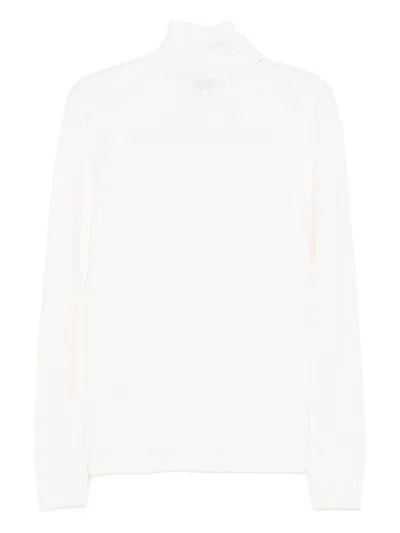 Dondup White High Neck Pullover In Multi