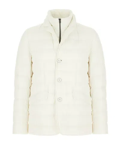 Herno Quilted Jacket With High Collar And Pockets In White