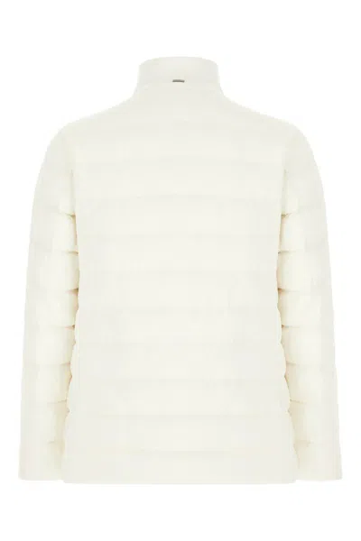 Herno Quilted Jacket With High Collar And Pockets In White
