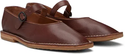 Hereu Brown Brava Supple Shiny Mary Janes In Brown