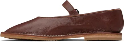 Hereu Brown Brava Supple Shiny Mary Janes In Brown