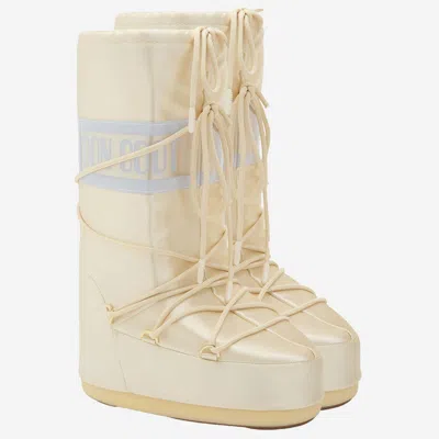 Moon Boot Icon Pearly Satin And Pvc Snow Boots In Neutral