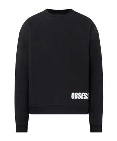 Dsquared2 Cotton Sweatshirt Featuring Printed Detail In Black