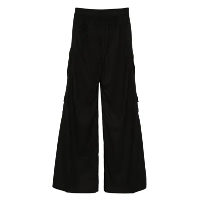 Rick Owens Porterville Wool Cargo Pants With Extra Wide Leg In Black