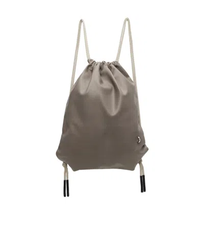 Rick Owens Drawstring Backpack In Brown