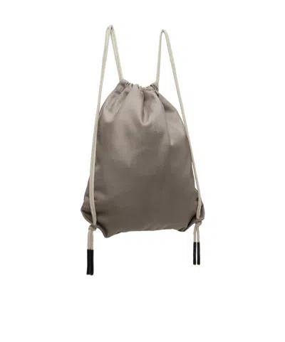 Rick Owens Drawstring Backpack In Brown