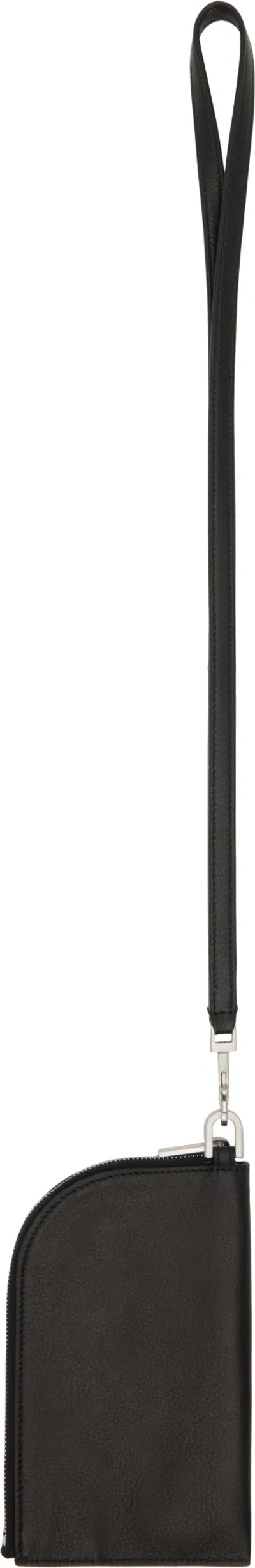 Rick Owens Strap-detail Leather Wallet In Black