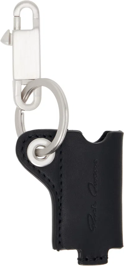 Rick Owens Concordians Mini Lighter Holder Keychain In Black
