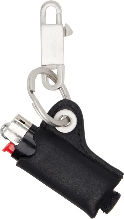 Rick Owens Concordians Mini Lighter Holder Keychain In Black