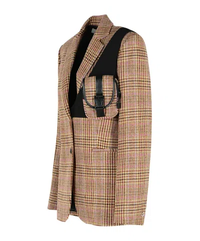 Coperni Multicolor Virgin Wool Blazer Women In Burgundy