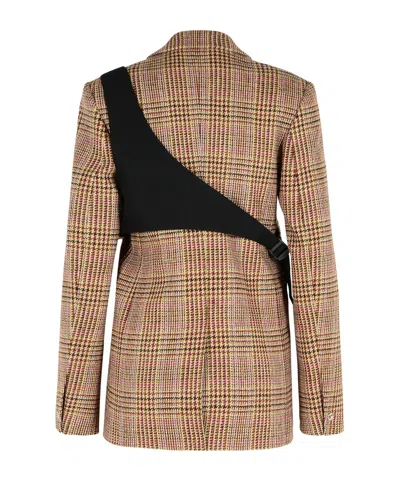 Coperni Multicolor Virgin Wool Blazer Women In Burgundy