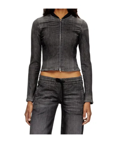Diesel De-gary-d Zip-front Jacket In Black