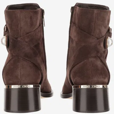 Jimmy Choo Noor 45 Suede Boots In Brown