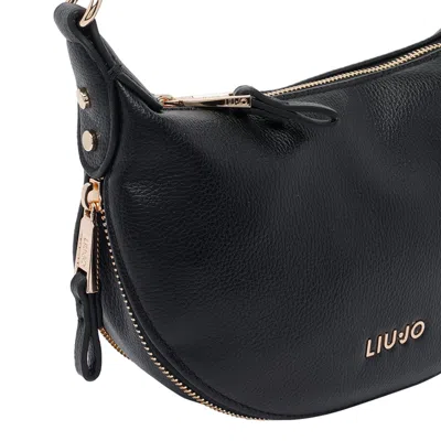 Liu •jo Logo Zip Shoulder Bag In Black