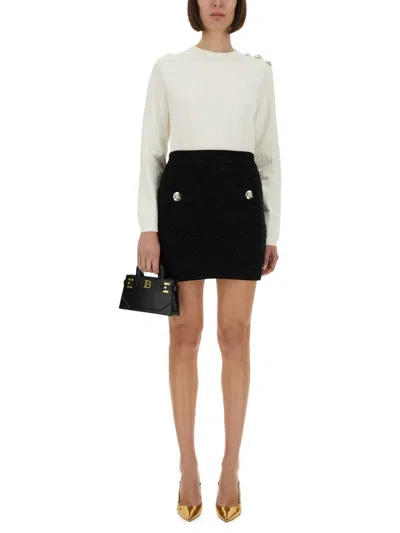 Balmain Women's Viscose Polyester Sweaters In White