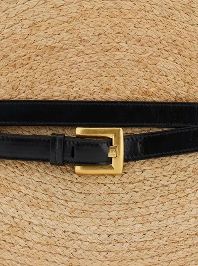 Balmain Medium Structured Shoulder Bag With Woven Texture In Nude