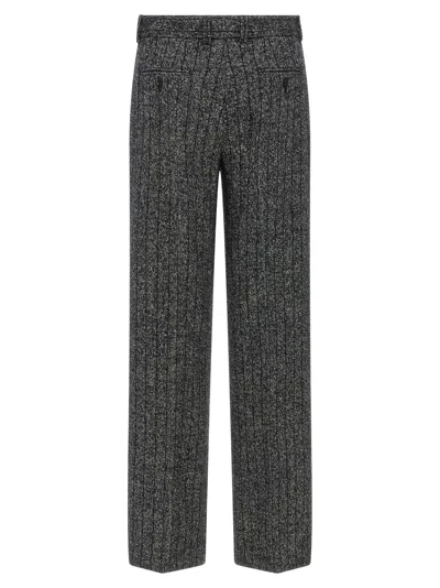 Dolce & Gabbana Wool Trousers With Textured Fabric And Pockets In Black
