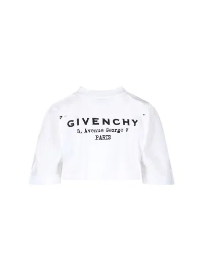 Givenchy Cropped Fit T-shirt In Cotton With Stamp Print Clothing In White