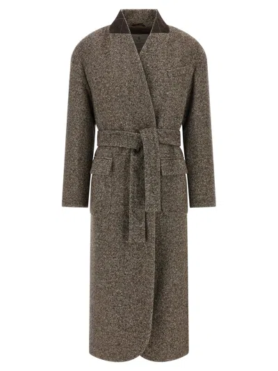 Brunello Cucinelli Single-breasted Coat Coats And Trench Coats Brown In Brown