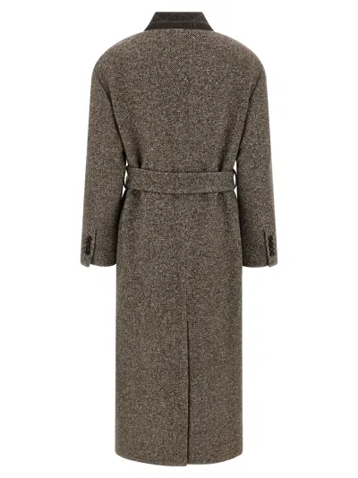 Brunello Cucinelli Single-breasted Coat Coats And Trench Coats Brown In Brown