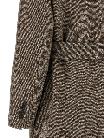 Brunello Cucinelli Single-breasted Coat Coats And Trench Coats Brown In Brown