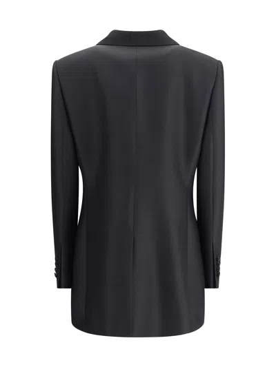 Dolce & Gabbana Double-breasted Oversized Tuxedo Blazer In Black