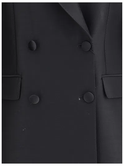 Dolce & Gabbana Double-breasted Oversized Tuxedo Blazer In Black