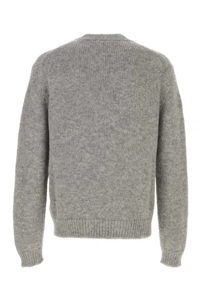 Jil Sander Men Melange Grey Alpaca Blend Sweater In Multi