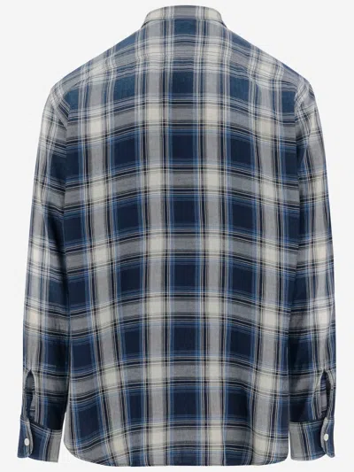 Dsquared2 Checked Pattern Shirt With Pockets And Collar In Multi
