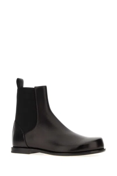 Fendi Ff Squared Chelsea Boots In Nappa Leather Shoes In Black