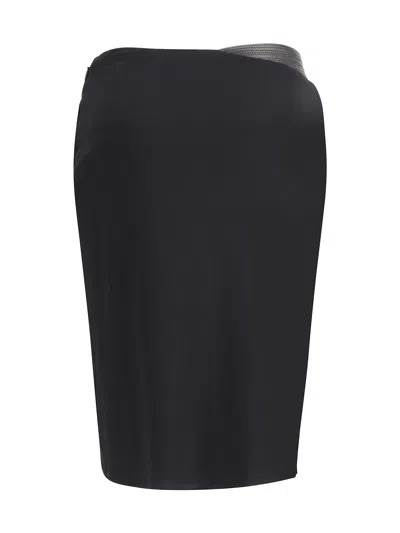 Versace Embellished Draped Skirt In Black