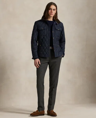 Polo Ralph Lauren Beaton Quilted Water-repellant Snap-front Jacket In Blue